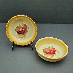 Nantucket Bushel of Apples Mini Pie Quiche Tart Casserole Dish Soup Cereal Bowls